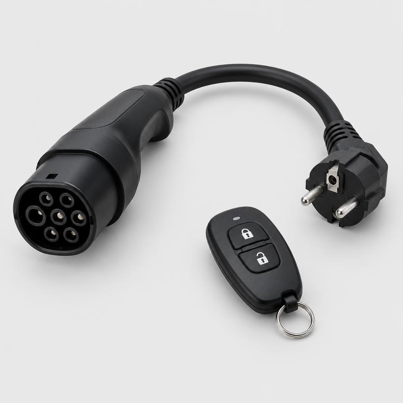 Type 2 naar Schuko adapter en alarm